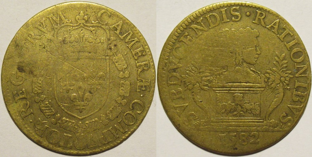 monnaies paranumismatique jetons poids henri iii jeton 1582 chambre des comptes du roi