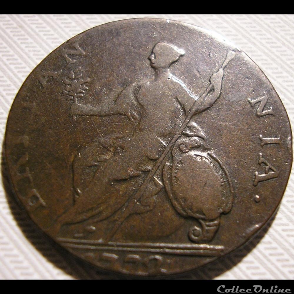 1772 Halfpenny - George III British Copper Coin - Very Nice – The