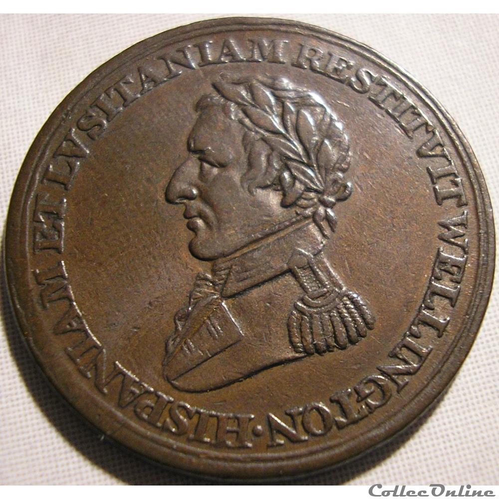 Wellington - HalfPenny 1812, Peninsular token to Salamanca 3 monnaies monde canada wellington halfpenny 1812 peninsular token to salamanca