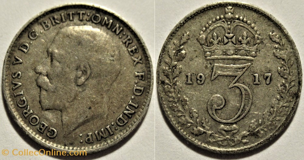 George V - 3 Pence 1917 - United Kingdom monnaies monde royaume george v 3 pence 1917 united kingdom