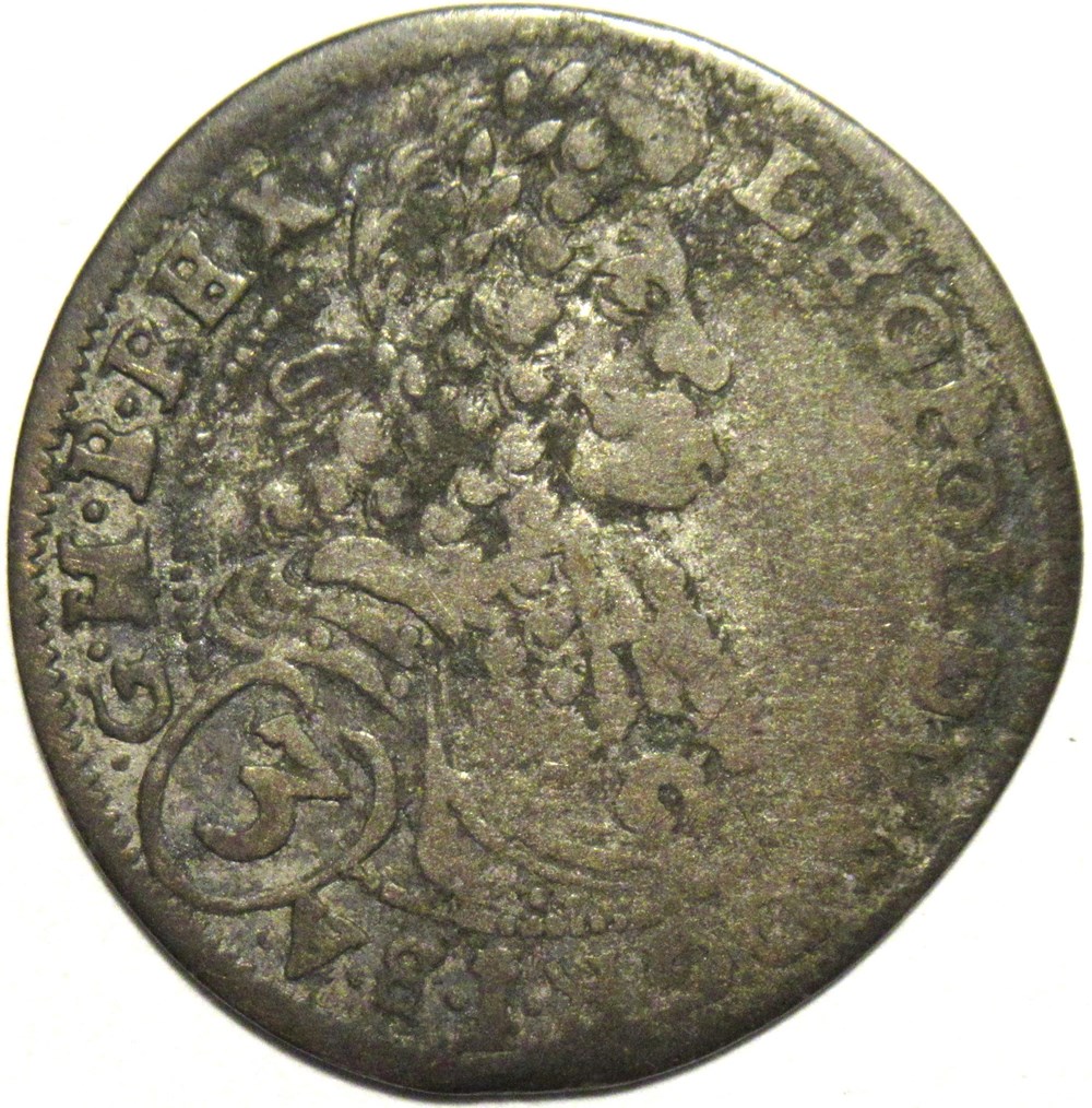 1695 Hungary, 3 Krajcár - Leopold I Holy Roman Emperor monnaies europe medievale royaume de hongrie 1695 hungary 3 krajcar leopold i holy roman emperor