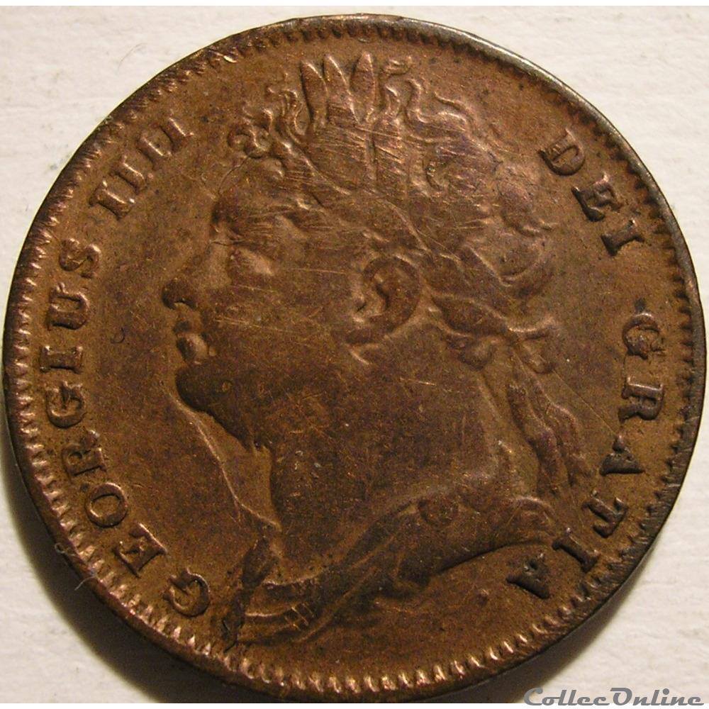 George IV - 1 Farthing 1826 Great Britain 3 monnaies monde royaume uni george iv 1 farthing 1826 great britain