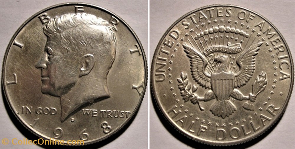 1968 Denver Half Dollar (ex.2) monnaie monde etat uni 1968 denver half dollar ex 2