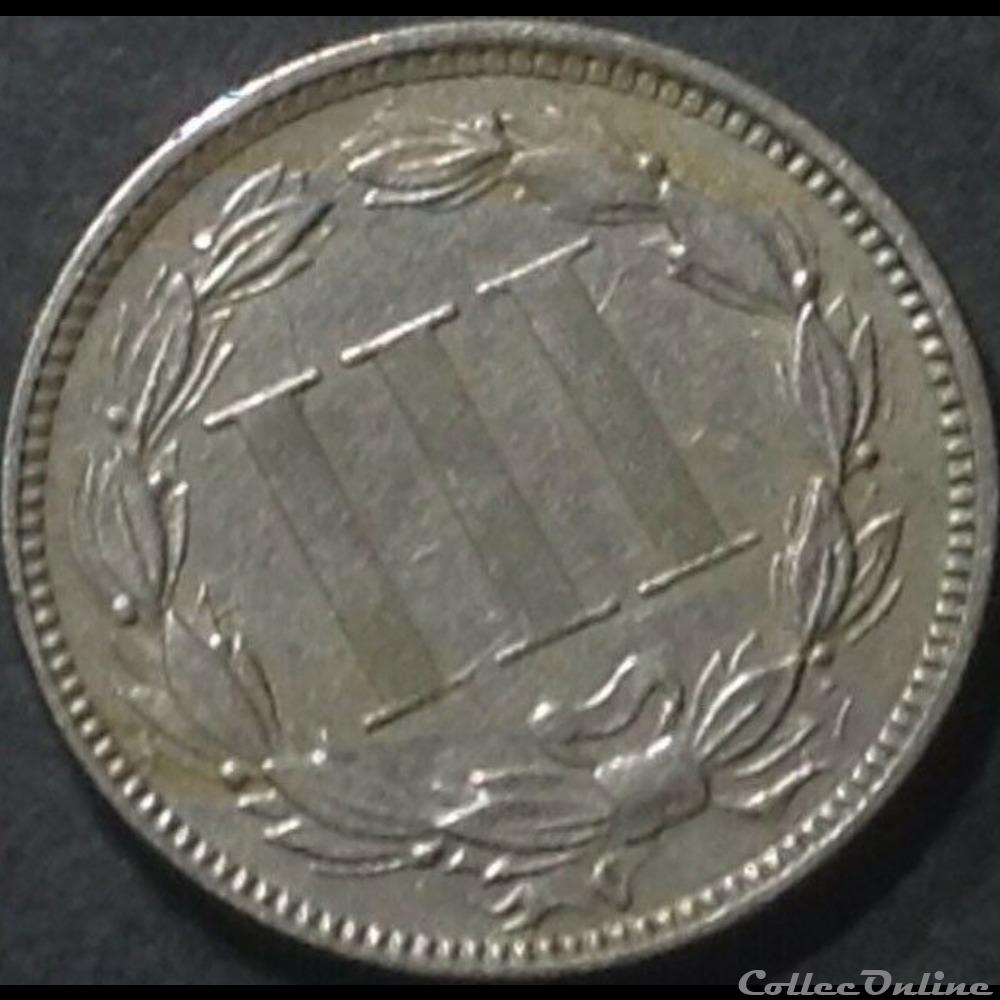 1867 - 3 Cents monnaie monde etat uni 1867 3 cents