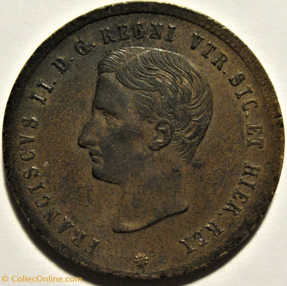 1859 Royaume de Naples, 2 Tornesi - Francesco II 2 monnaies monde italie 1859 royaume de naples 2 tornesi francesco ii