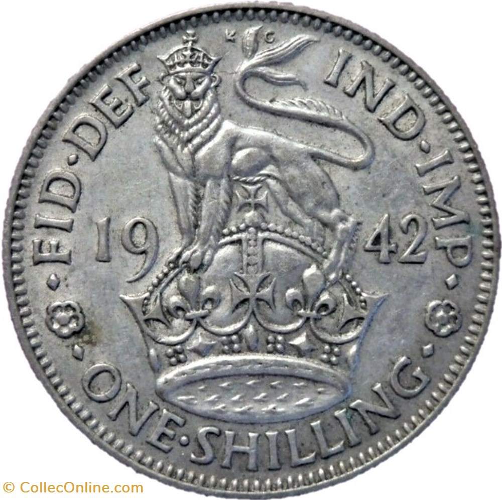 monnaies monde royaume uni george vi one shilling 1942 england