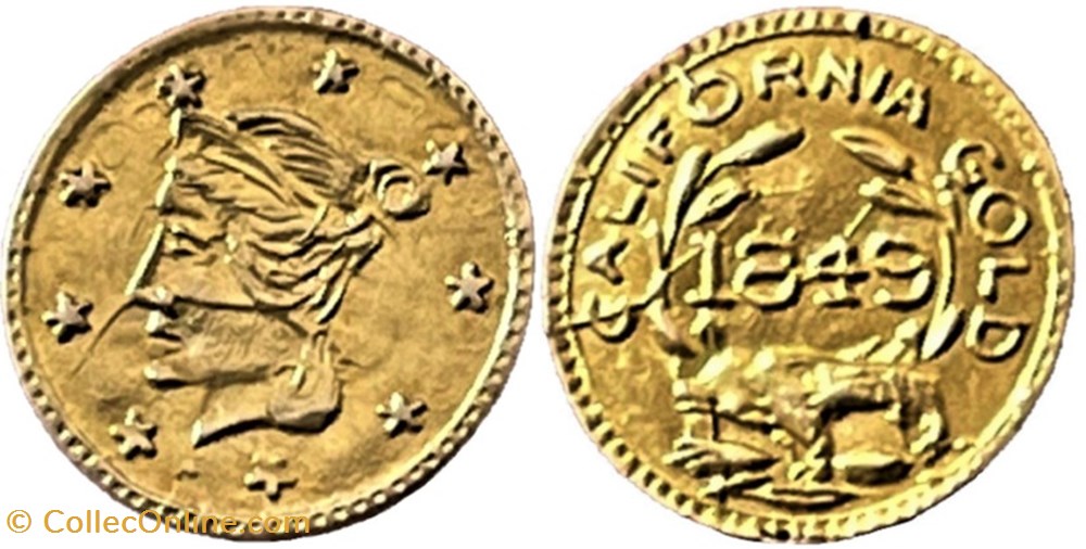 California Gold, 1849 - Token, Liberty Head - Monnaies - Paranumismatique