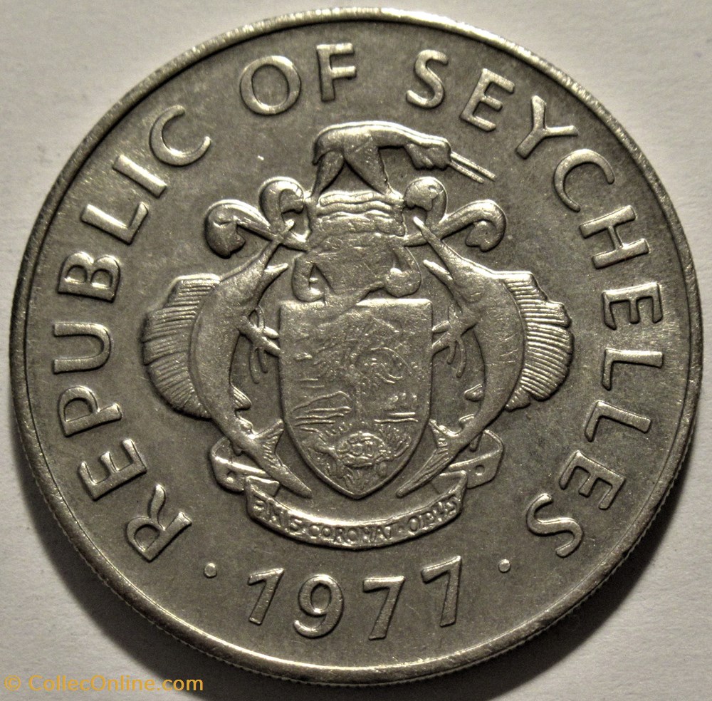 Seychelles, Republic - One Rupee 1977 2 monnaies monde seychelles republic one rupee 1977