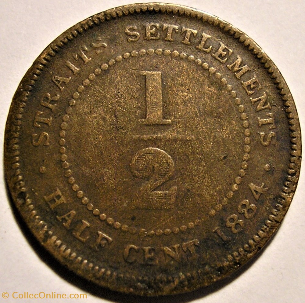 monnaies monde malaisie victoria half cent 1884 straits settlements malaysia