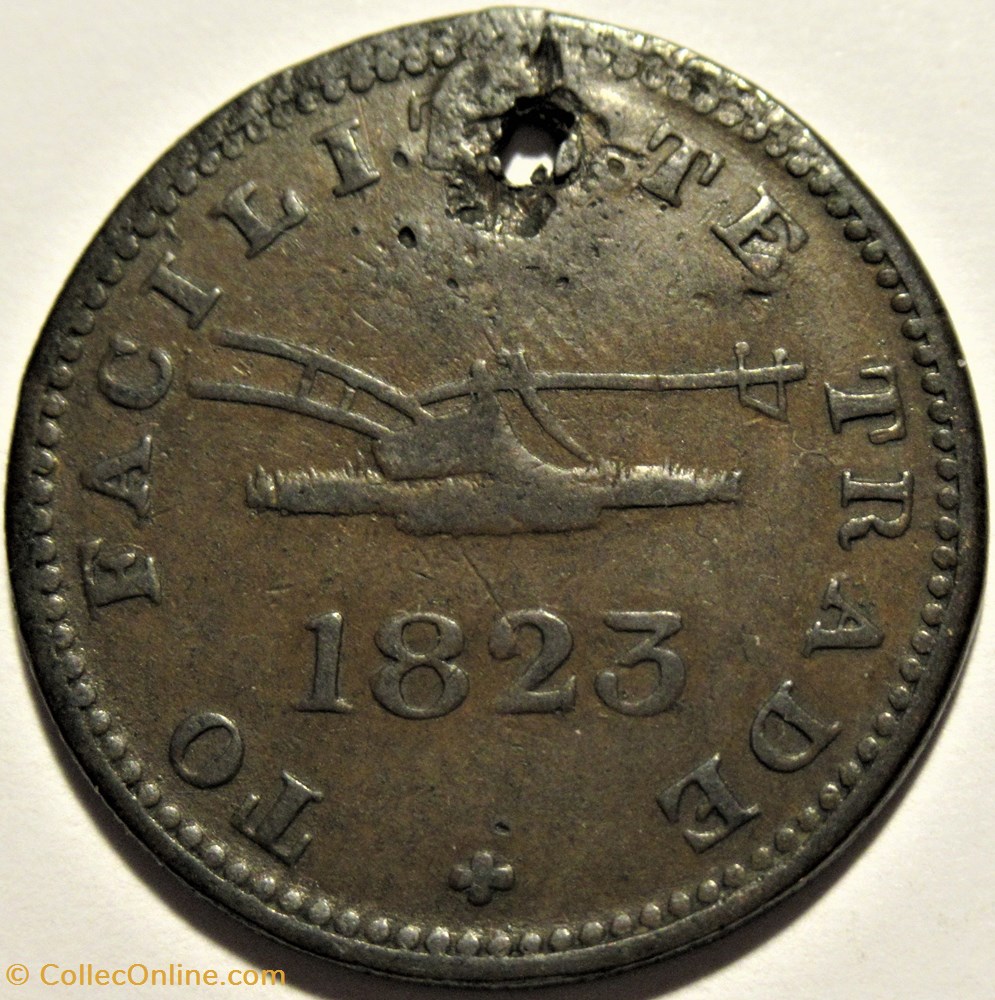 Upper Canada 1823 HalfPenny - Sloop Token monnaies monde upper canada 1823 halfpenny sloop token