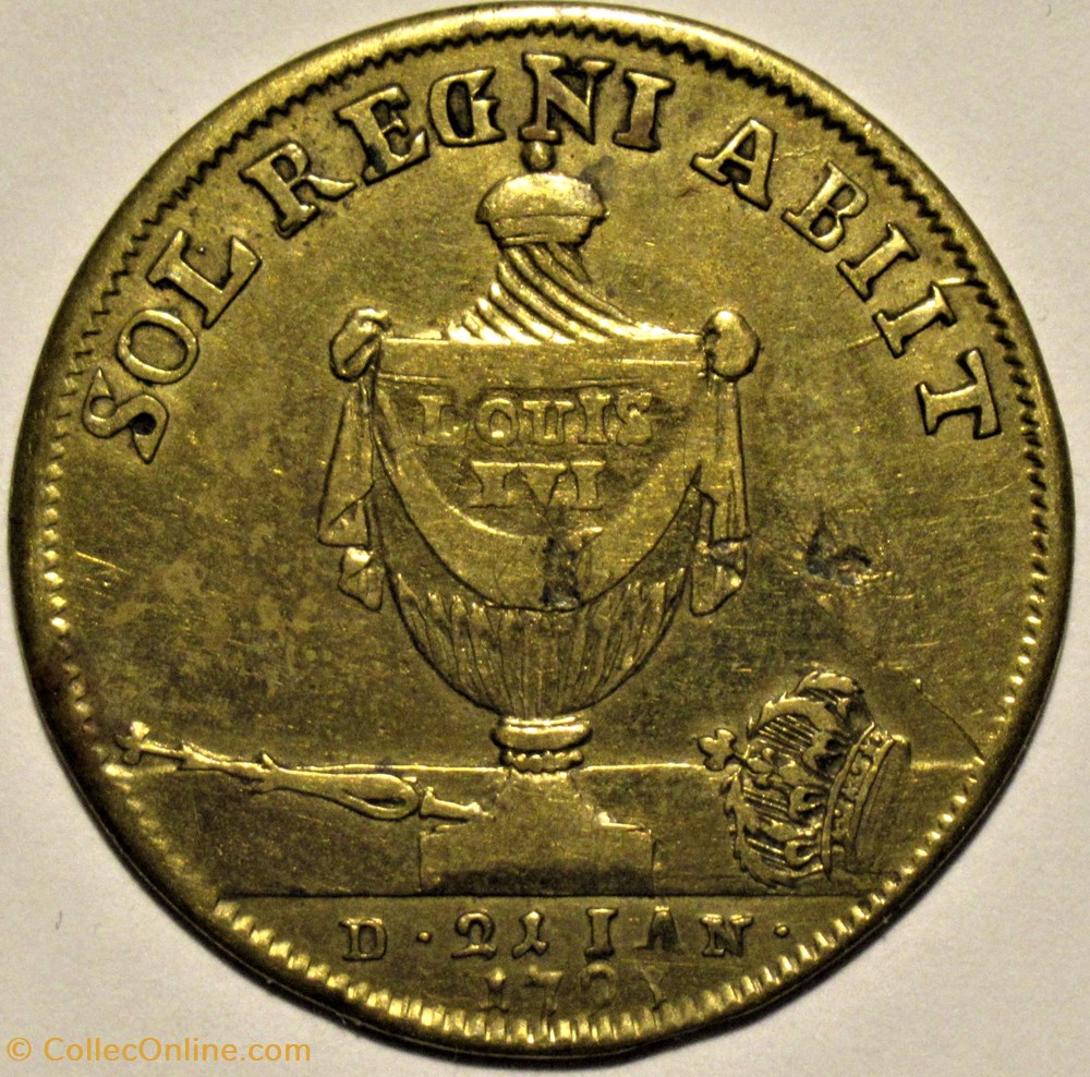 Louis XVI - Jeton 1793, martyr du roi monnaies paranumismatique jetons poids louis xvi jeton 1793 martyr du roi