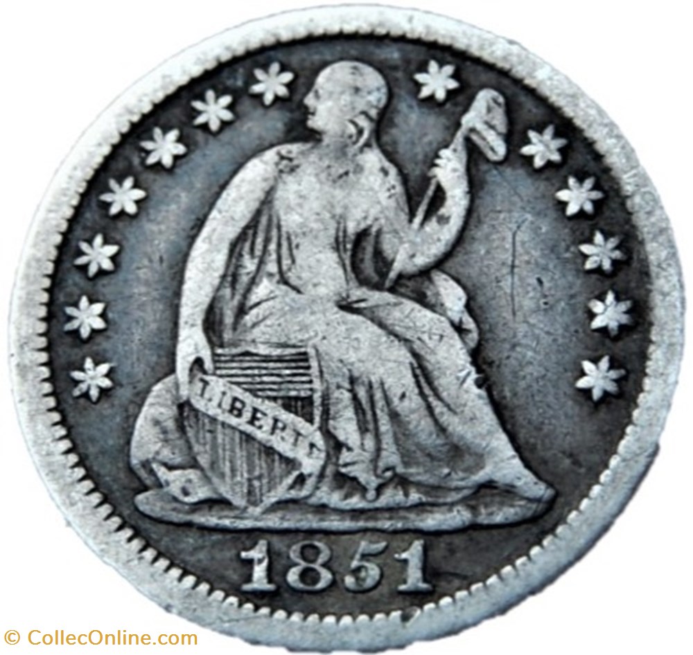 1851 Half Dime (ex.2) monnaies monde etats unis 1851 half dime ex 2