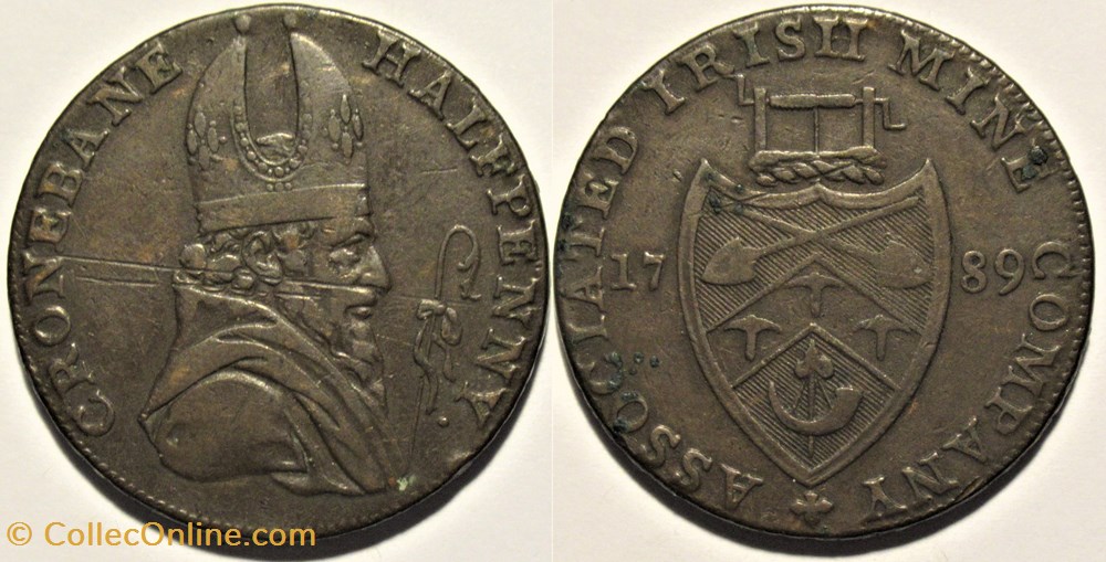 monnaies paranumismatique jetons poids 1789 halfpenny cronebane st patrick wicklow