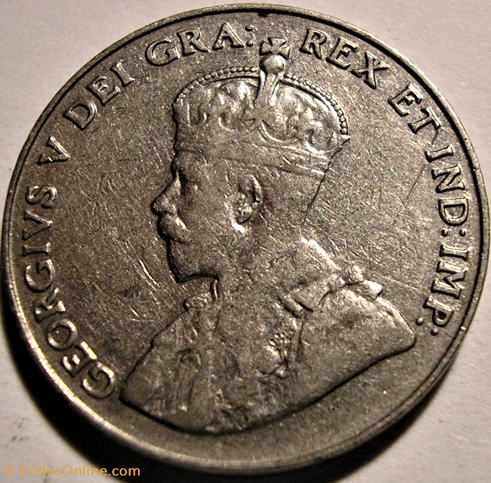 George V - 5 Cents 1934 monnaie monde canadum george v 5 cents 1934