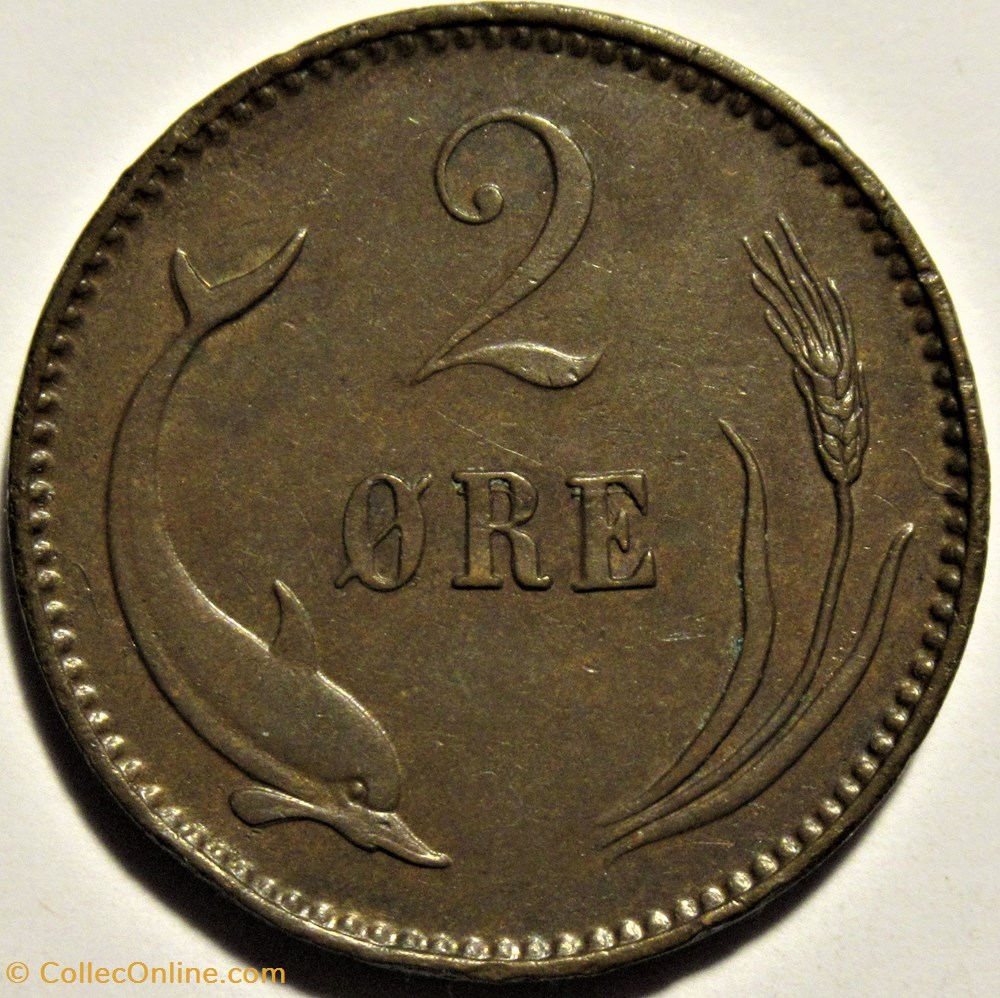 Christian IX Denmark - 2 Øre 1902 3 monnaies monde danemark christian ix denmark 2 re 1902
