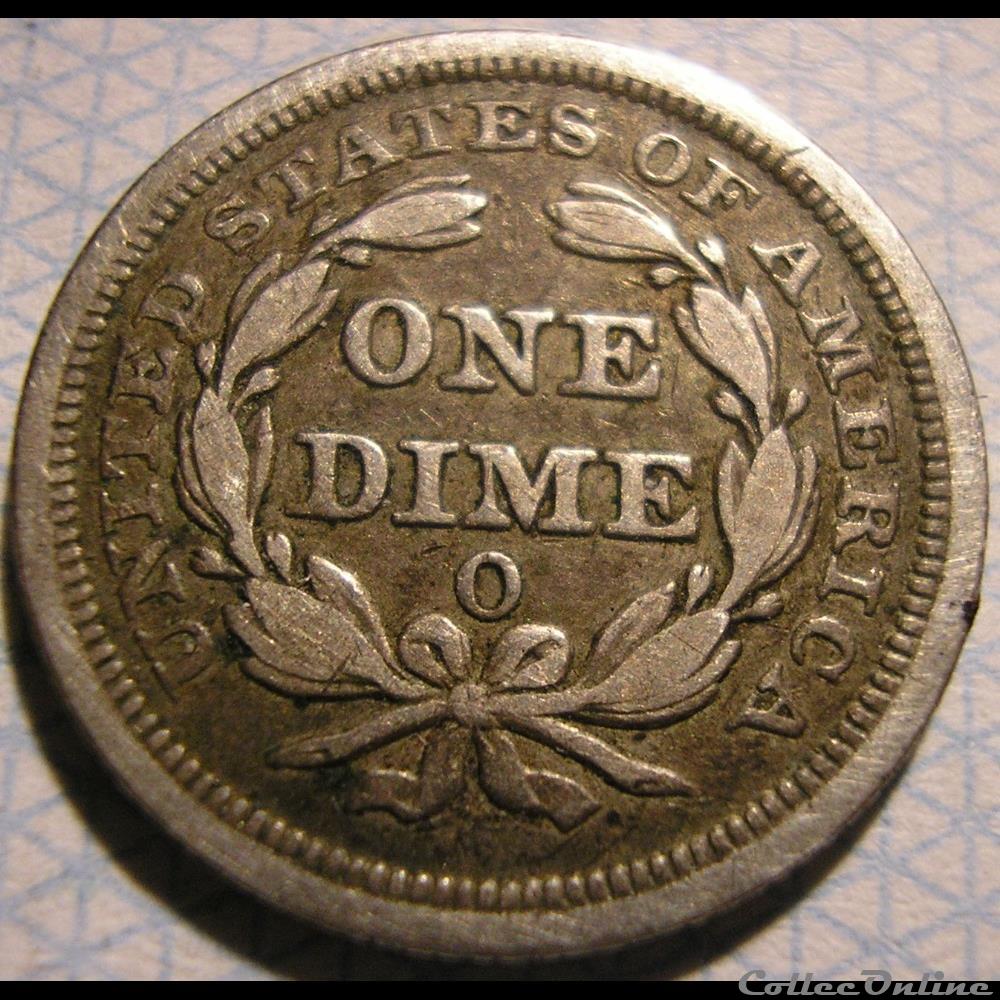 1857 o Dime / 10 Cents 4 monnaie monde etat uni 1857 o dime 10 cents