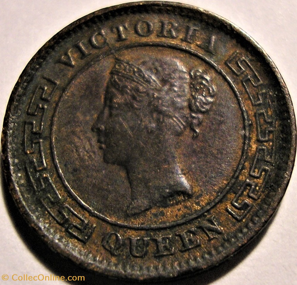 Victoria - 1/4 Cent 1870 - Ceylon - Die Crack 2 monnaie monde sri lanka victoria 1 4 cent 1870 ceylon die crack