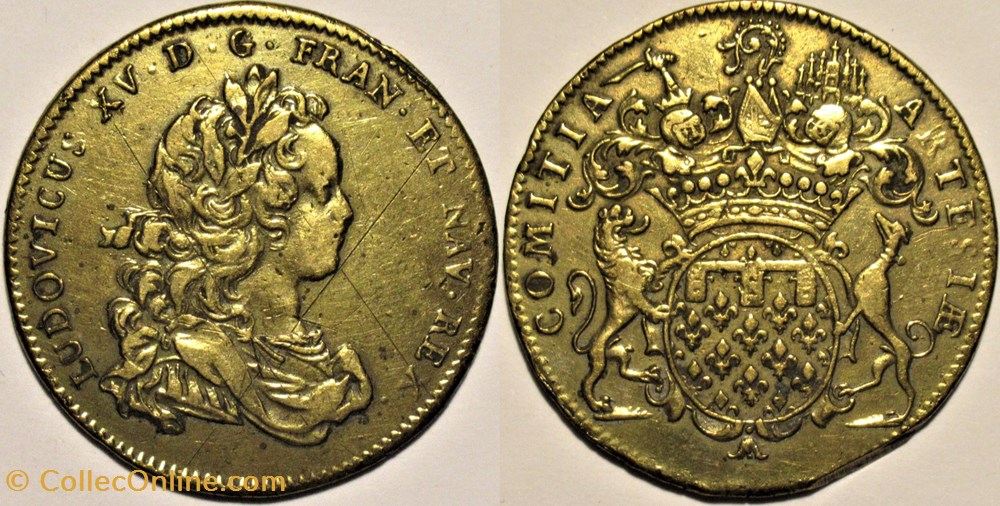 Louis XV - c.1719, Jeton des États d'Artois monnaies paranumismatique jetons poids louis xv c 1719 jeton des etats artois