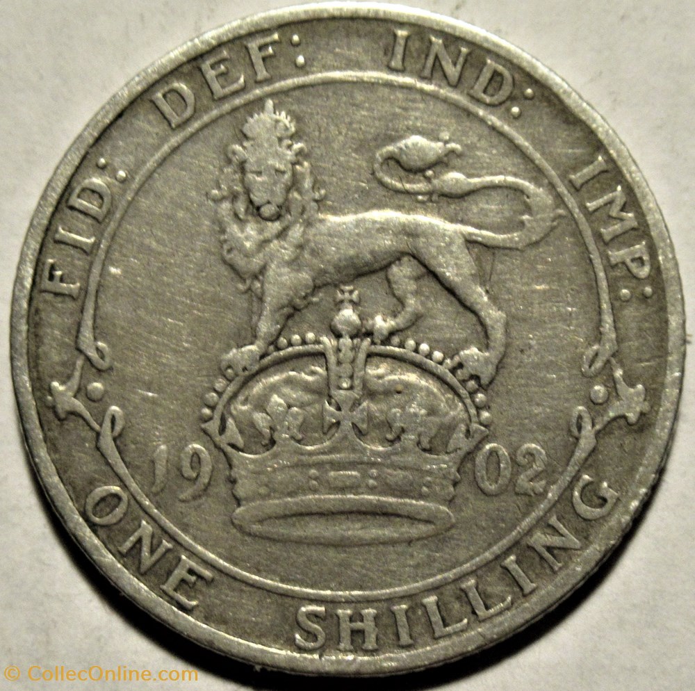 Edward VII - One Shilling 1902 United Kingdom of G.B. 3 monnaies monde royaume edward vii one shilling 1902 united kingdom of g b