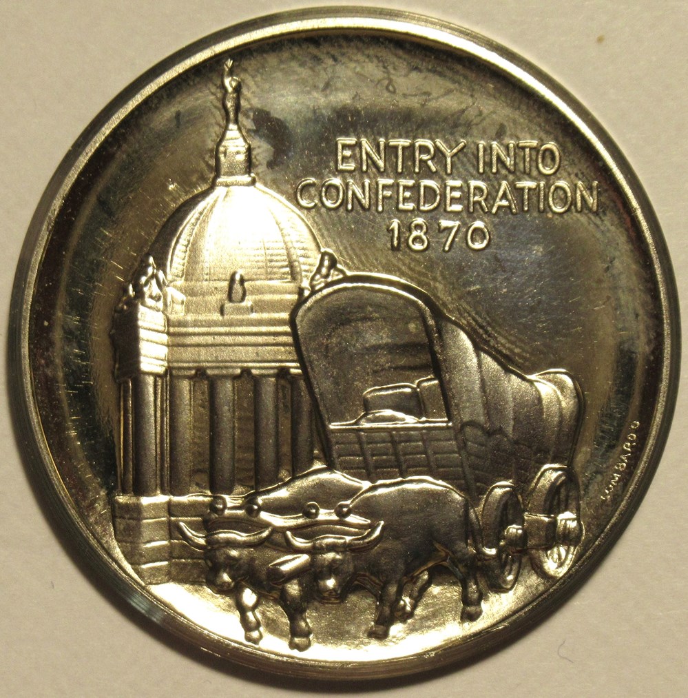 Manitoba - 1970 Centennial Medal of Entry into Confederation monnaies paranumismatique jetons poids manitoba 1970 centennial medal of entry into confederation