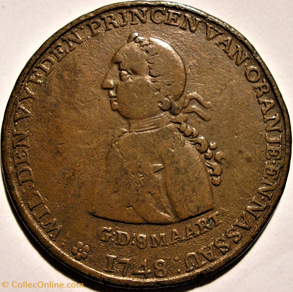 Medal 1766 - Inauguration of William V, Prince of Orange-Nassau, Stadtholder of Netherlands 2 medailles pays bas medal 1766 inauguration of william v prince of orange nassau stadtholder of netherlands