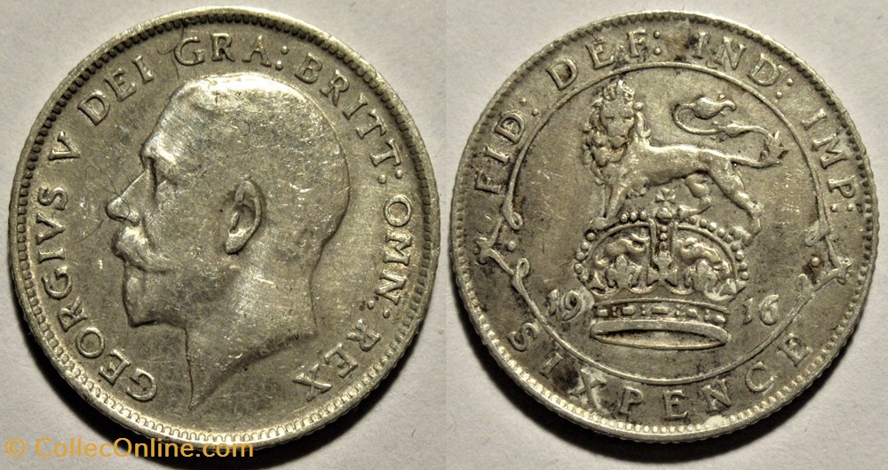 George V - 6 Pence 1916 - Great Britain monnaies monde royaume uni george v 6 pence 1916 great britain