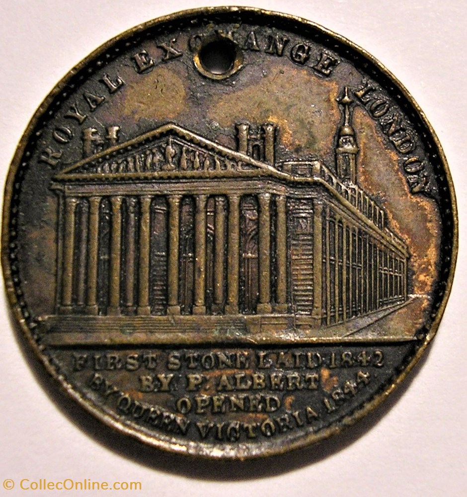 Queen Victoria & Albert - Token, Opened of the Royal Exchange of London, GB 3 monnaies paranumismatique jetons poids queen victoria albert token opened of the royal exchange of london gb