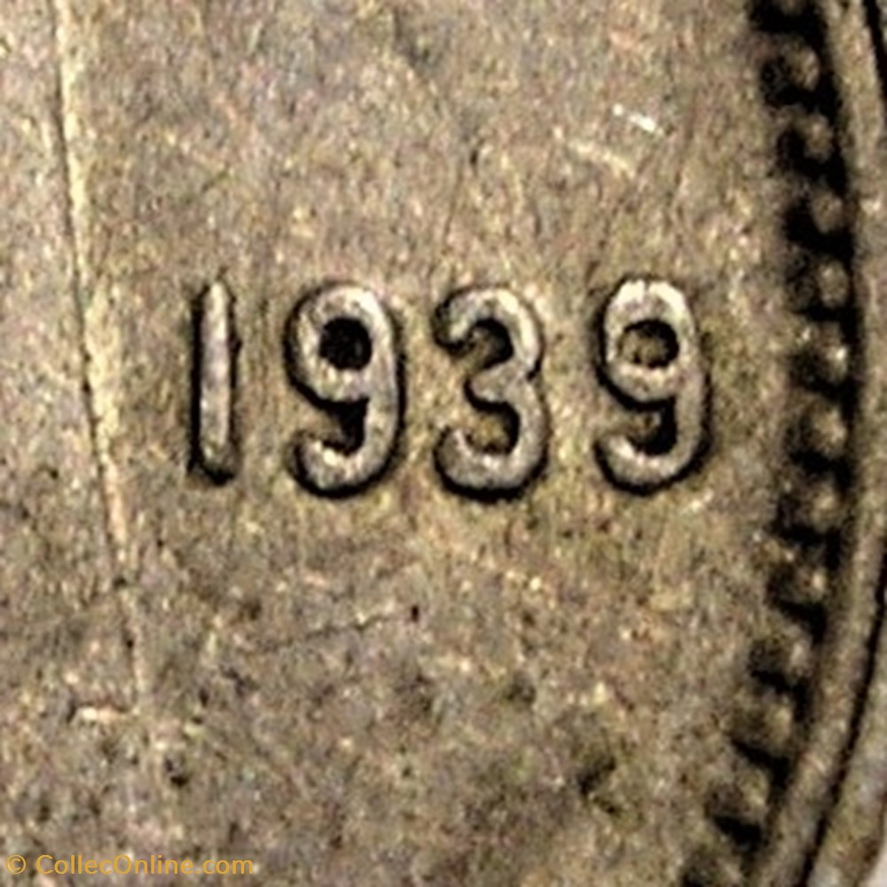 George VI - 10 Cents 1939 - Die Crack + Double Date 3 monnaie monde canadum george vi 10 cents 1939 die crack double date