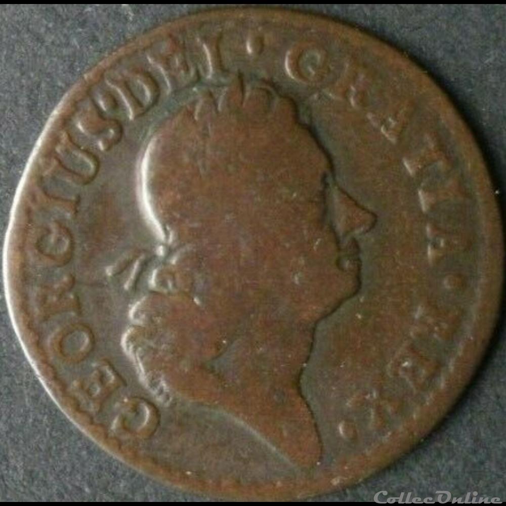 1723 Farthing - Wood's Hibernia - George Ist (ex.2) 2 monnaie monde irlande 1723 farthing woos hibernia george ist ex 2
