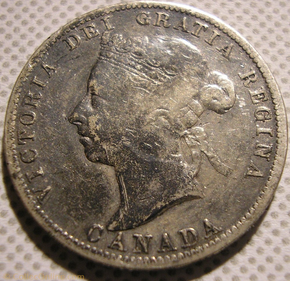 Victoria - 25 Cents 1888 2 monnaies monde canada victoria 25 cents 1888
