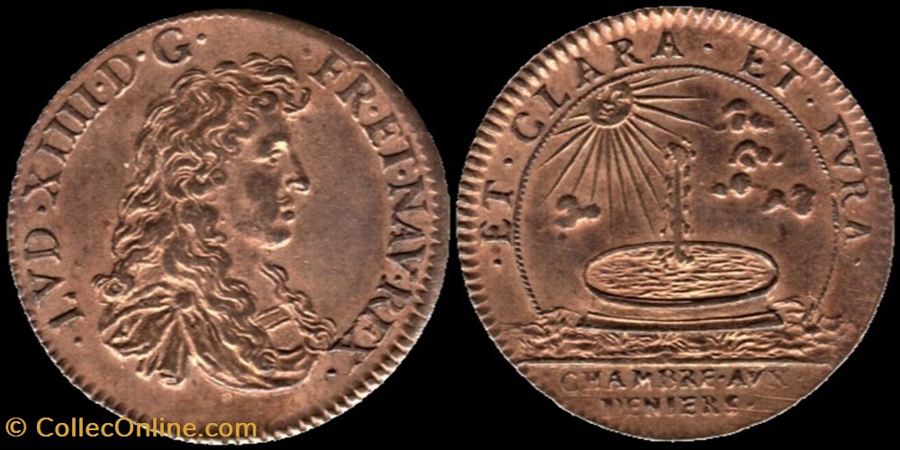 Louis XIV - 1666, Jeton, Chambre aux Deniers monnaies paranumismatique jetons poids louis xiv 1666 jeton chambre aux deniers