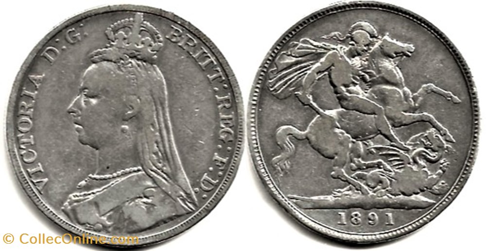 Victoria - One Crown 1891 - Kingdom of Great Britain monnaies monde royaume uni victoria one crown 1891 kingdom of great britain