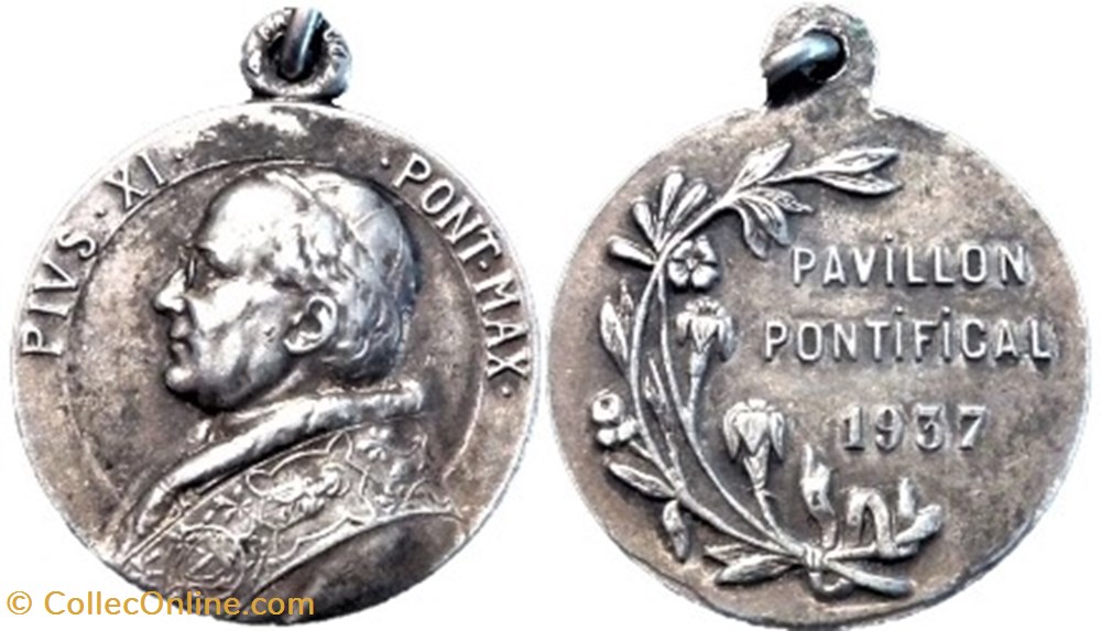 patrimoine religieux souvenir pape pie xi medaille du pavillon catholique pontifical 1937