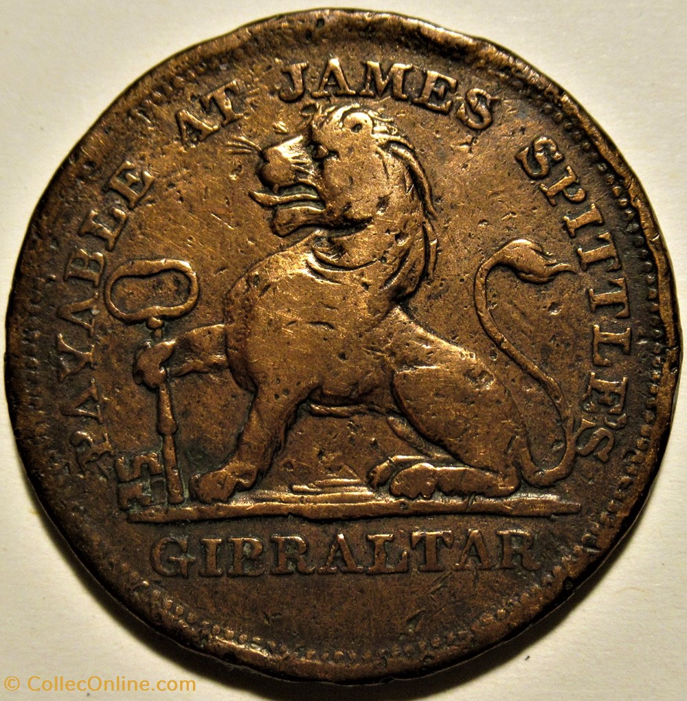 monnaies monde george iii dos quartos 1820 james spittle gibraltar ex 2