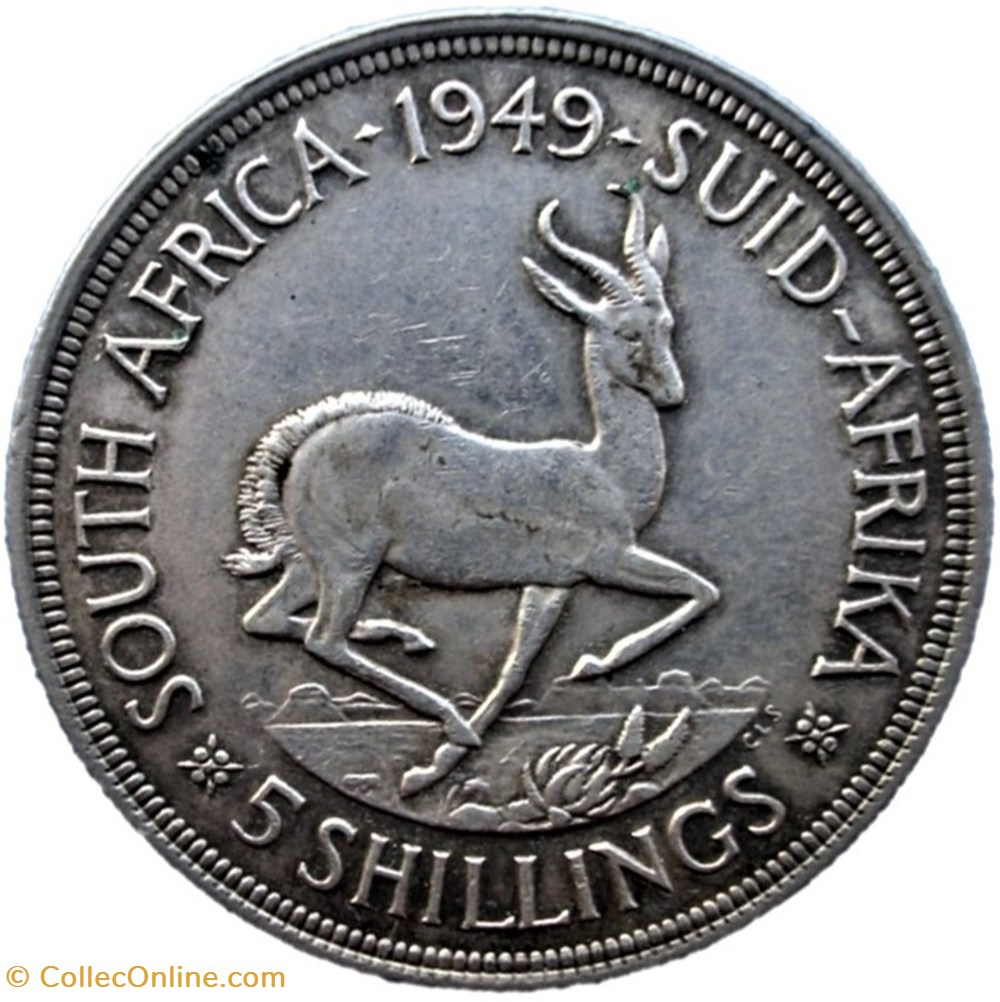 George VI - 5 Shillings 1949 - South Africa 3 monnaies monde afrique du sud george vi 5 shillings 1949 south africa