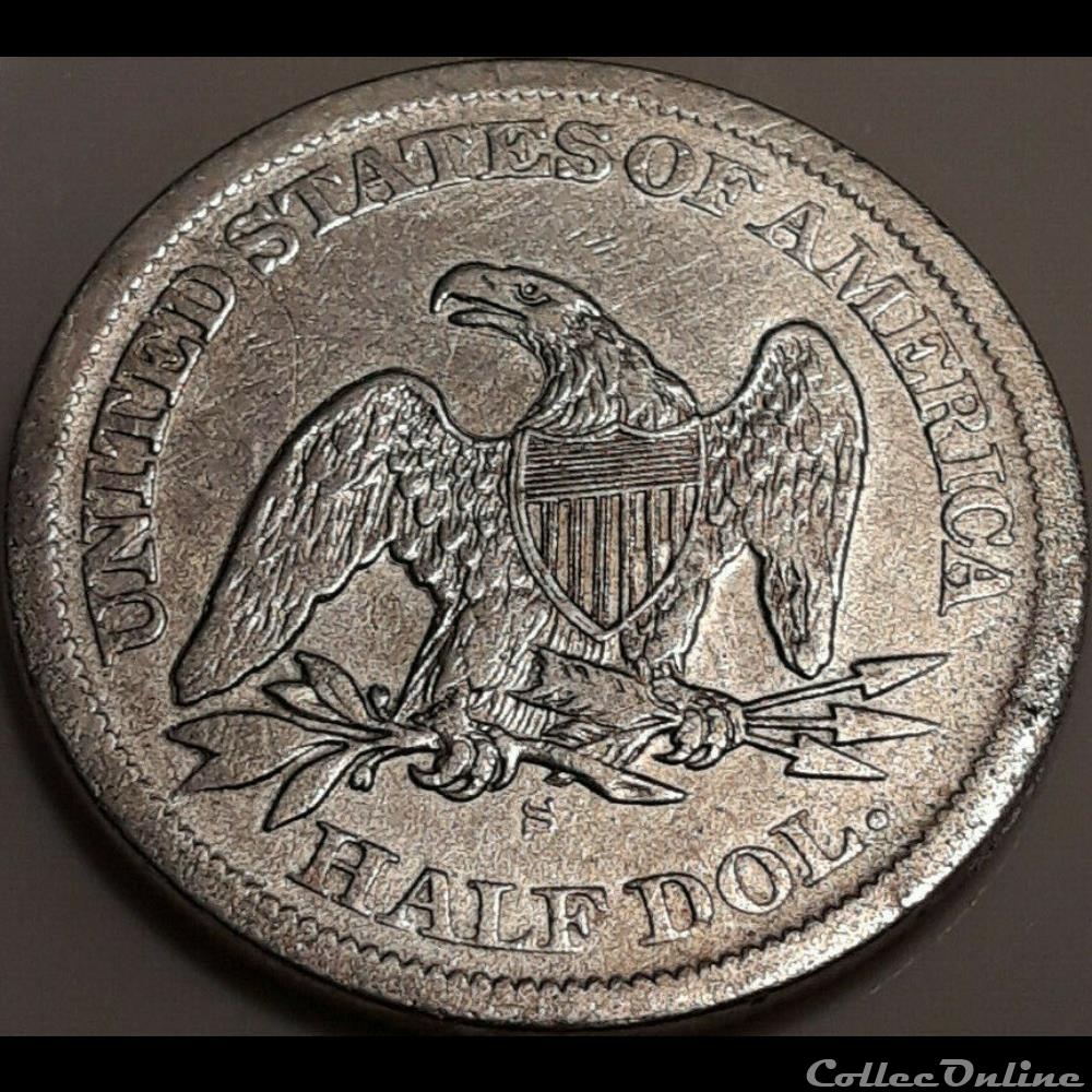 1864 S - Half Dollar 3 monnaies monde etats unis 1864 s half dollar