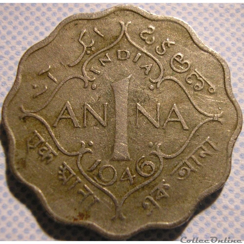 George VI - 1 Anna 1946 Calcutta - British India monnaie monde inde george vi 1 anna 1946 calcutta british india