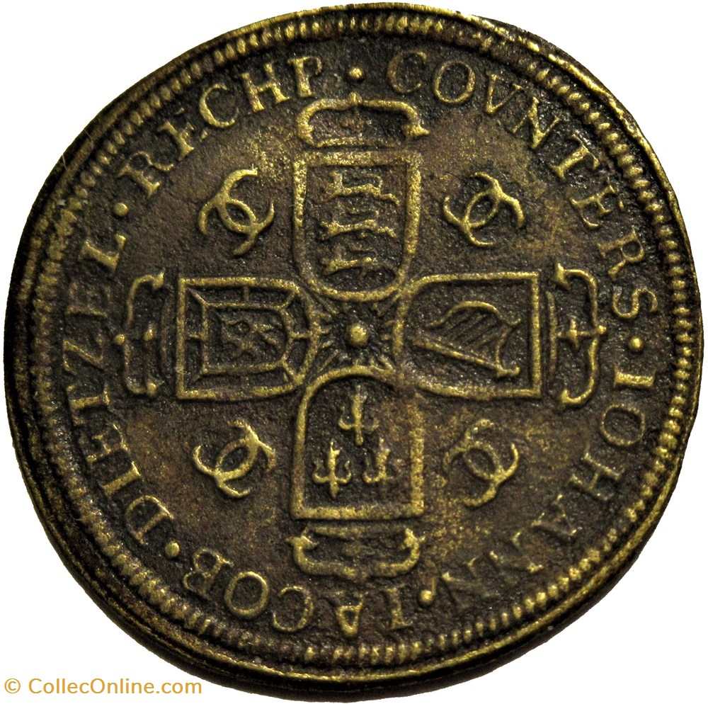 c.1711 Queen Anne Stuart - Token, Reichspfennig by J.J. Dietzel 3 monnaies paranumismatique jetons poids c 1711 queen anne stuart token reichspfennig by j j dietzel