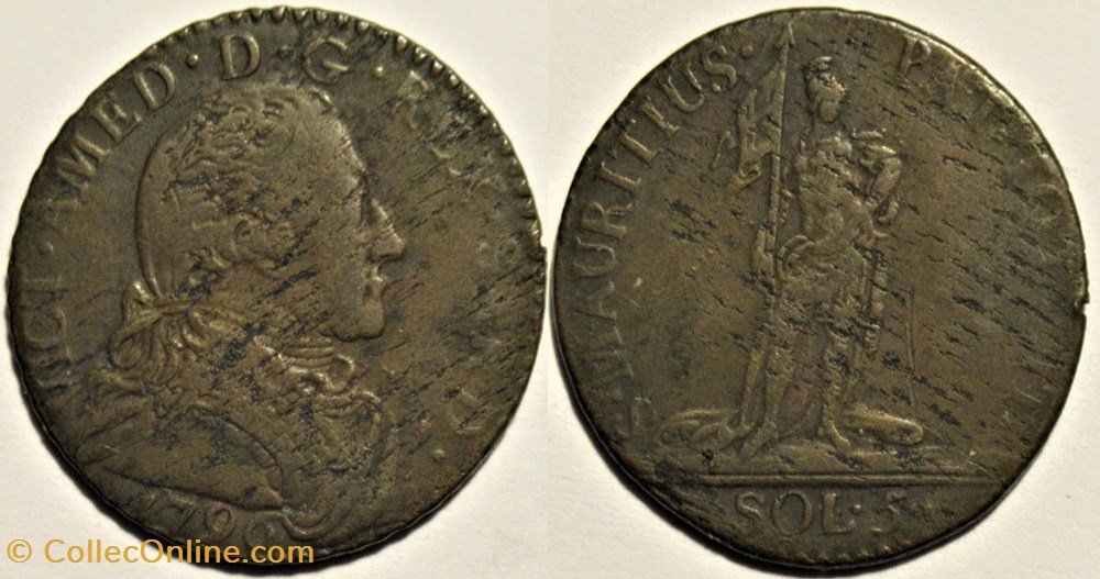 1796 Royaume de Sardaigne, 5 Soldi - Victor-Amédée III de Savoie (ex.2) Error monnaies monde italie 1796 royaume de sardaigne 5 soldi victor amedee iii de savoie ex 2 error