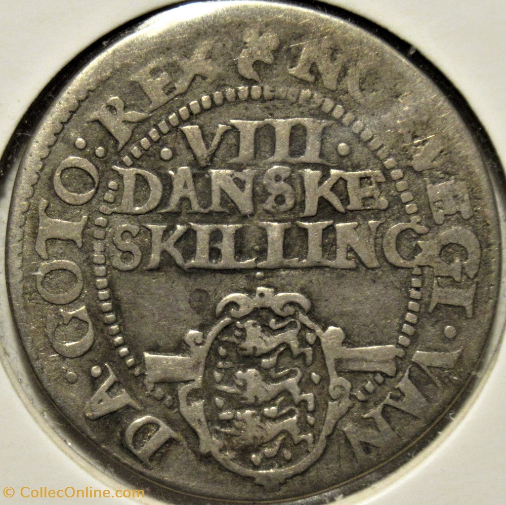 Christian IV - 8 Skilling Dansk 1608 monnaies monde danemark christian iv 8 skilling dansk 1608
