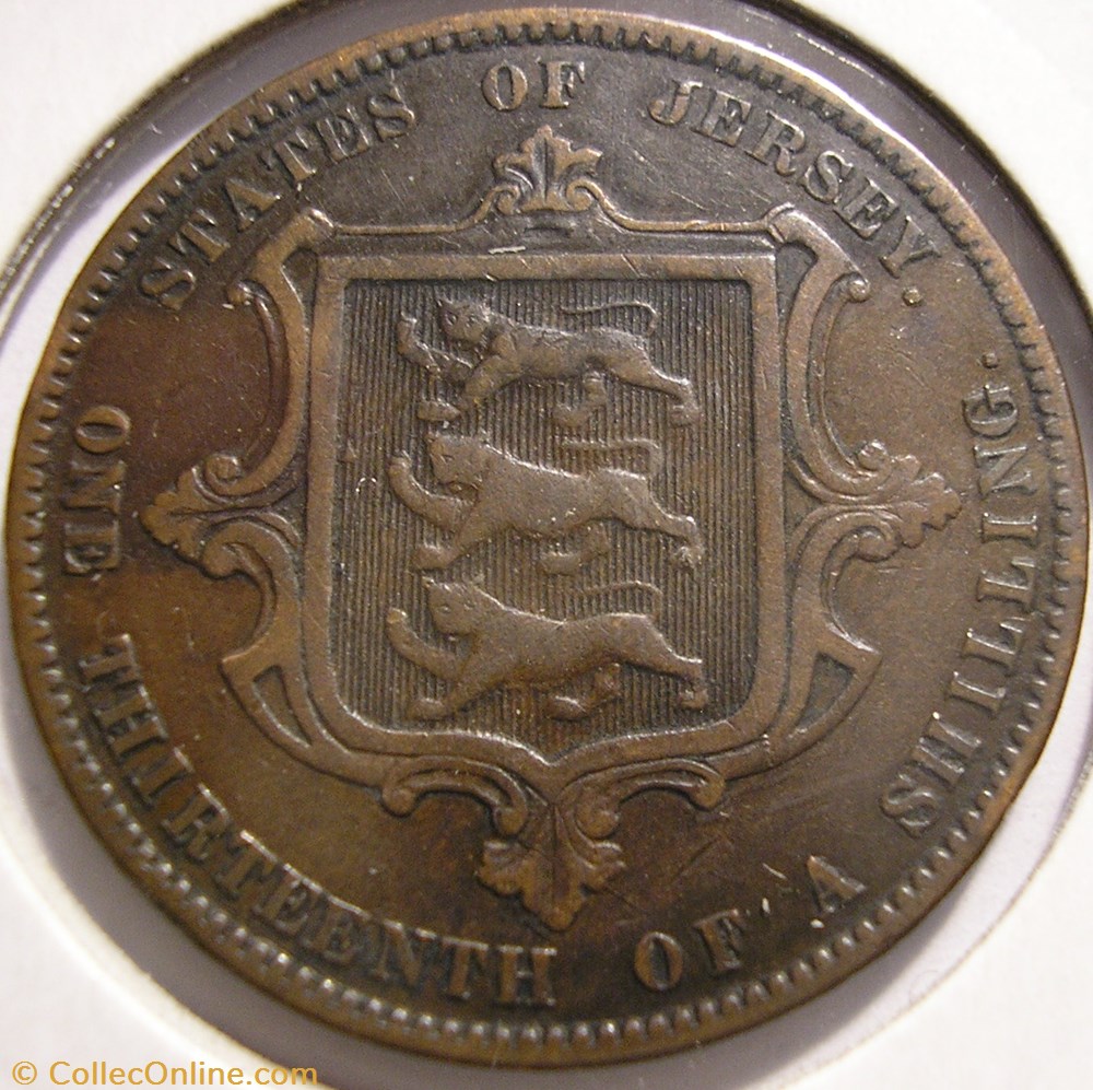 Victoria - 1/13 Shilling 1870 - Jersey (ex.2) monnaie monde victoria 1 13 shilling 1870 jersey ex 2