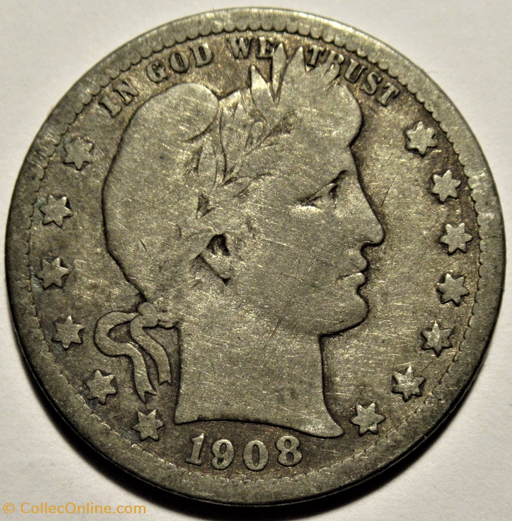 1908 New Orleans Quarter $ (ex.2) monnaies monde etats unis 1908 new orleans quarter ex 2
