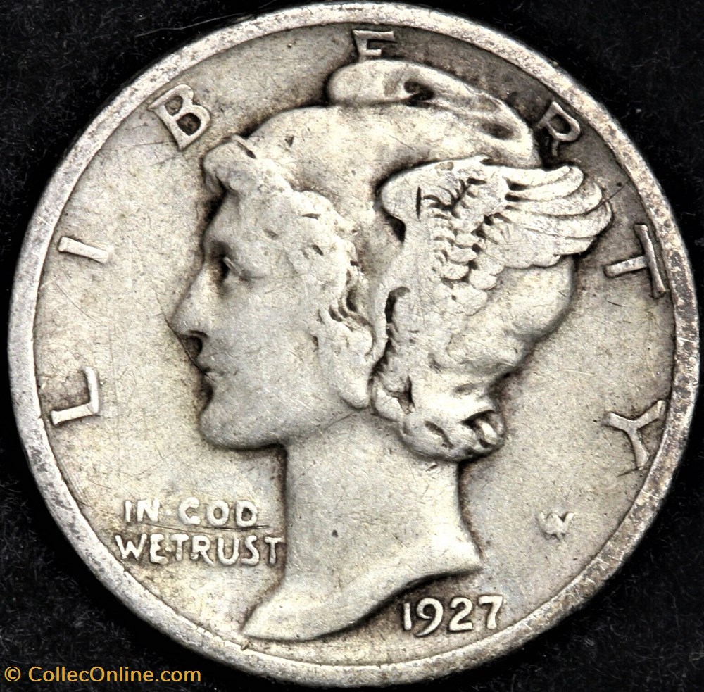 1927 Denver Dime monnaies monde etats unis 1927 denver dime