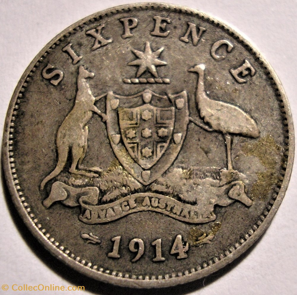 monnaies monde australie george v six pence 1914 australia