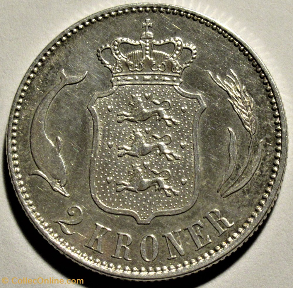 Christian X Denmark - 2 Kroner 1916 3 monnaies monde danemark christian x denmark 2 kroner 1916
