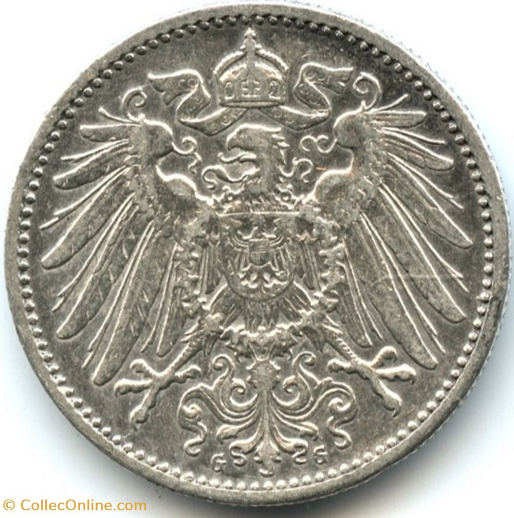 Wilhelm II - 1 Mark 1902 Karlsruhe, German Empire monnaies monde allemagne wilhelm ii 1 mark 1902 karlsruhe german empire