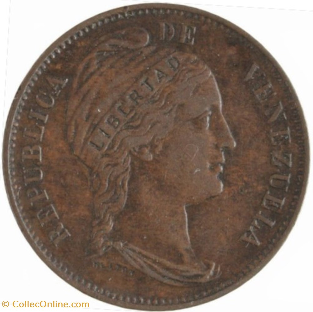 Venezuela - 1 Centavo 1858 monnaies monde venezuela 1 centavo 1858