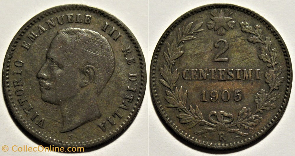monnaies monde italie 1905 regno italia 2 centesimi roma vittorio emanuele iii