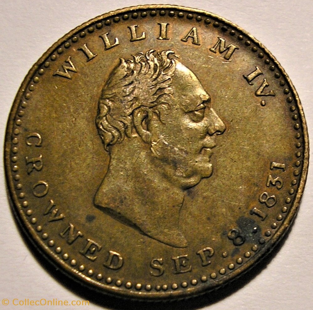 William IV - 1831 Coronation Medalet, Great Britain 2 monnaie jeton mereaux william iv 1831 coronation medalet great britain