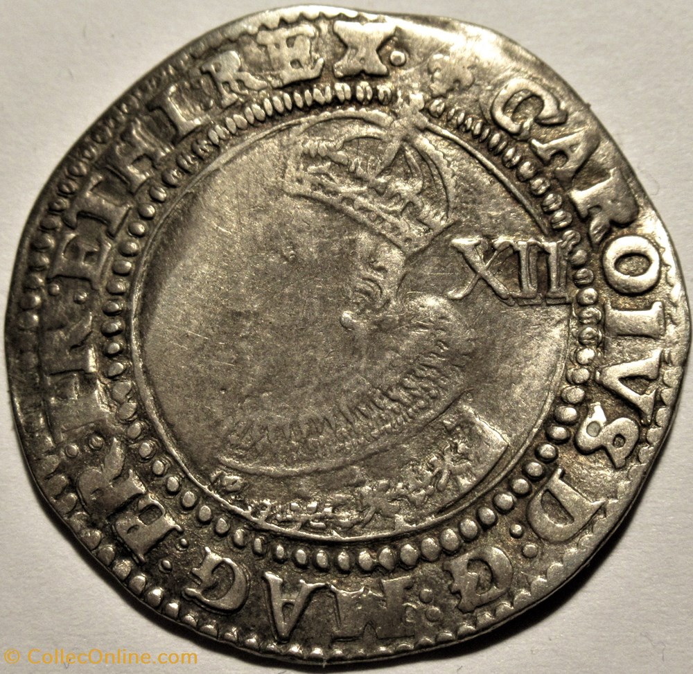 Charles I Stuart - One Shilling 1626 - Kingdom of England 2 monnaies europe medievale royaume angleterre charles i stuart one shilling 1626 kingdom of england